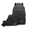 Mochila de Negocios de Tres Piezas para Hombre Mochila de Moda para Mujer Casual Simple Gran Capacidad Bolsa Escolar Bolsa para Computadora