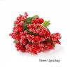 Flores Artificiales Rojas de Espuma con Accesorios de Frutas de un Solo Lado, Cabezas de Flores Hechas a Mano para DIY, Materiales para Decoración Festiva de Fiestas al por Mayor
