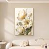 Pintura decorativa de varanda estilo creme mural de parede de fundo de sofá de sala de estar de alto nível pintura de flor abstrata para pendurar no chão do quarto