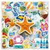 50 adesivos de praia estilo ins com grafite personalizados transfronteiriços estilo fresh de verão para capa de celular, adesivos de notebook