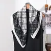 Bufanda Cuadrada de Lujo con Patrón de Espiga para Mujer, Bufanda de Seda Suave y Amigable con la Piel, Adecuada para Todas las Estaciones, Bufanda Decorativa Sencilla y Elegante para el Cuello y Chal