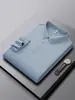 Camisa Polo de manga larga para hombre, sin arrugas, fácil de lavar, resistente a la deformación, atuendo de negocios con cuello, ropa de trabajo corporativa, en stock