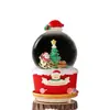 Caixa de música de bola de cristal de Natal com luzes coloridas e neve automática, um item decorativo para vitrines de shoppings, e um presente