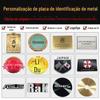 Placa de metal com logotipo, medalha de alumínio de alto brilho, cobre retrô, aço inoxidável, corrosão, placa de identificação para vinho, impressão a laser, placa de marca registrada