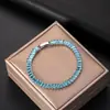 Pulsera Cruzada Europea y Americana de Circonita Colorida 2.5*5mm Pulsera de Tenis de Moda Tendencia para Hombres y Mujeres Venta Directa de Fábrica
