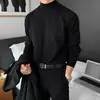 Camiseta térmica de cuello alto para hombre 2025 Nueva Otoño e Invierno Cálida de Polar Gruesa Marca de Moda Ropa Camiseta para Hombre
