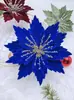 Decoraciones de flores de Navidad de terciopelo, flores artificiales de tela, ramas para arreglo de escenas, disponibles en varios colores, accesorios de decoración navideña