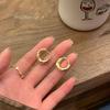 Arete Básico Dorado 2024 Nuevo Estilo Explosivo Pieza Anillo Aretes de Lujo Ligero Nicho Aretes de Alta Gama Aretes para Mujer