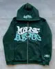 Sudadera con capucha con cremallera, estampado digital, moda Y2K Gótico Punk Hip-Hop, conector europeo y americano transfronterizo 2025