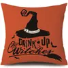 Funda de Almohada Halloween Calabaza Divertida Transfronteriza Amazon Estampado de Lino Funda Decorativa para Cojín de Sofá del Hogar