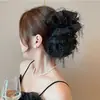 Popular pinza para el pelo de tela esponjosa con encaje de estrellas y lazo de gasa de burbujas, pinza de garra extragrande para recogidos en la parte posterior de la cabeza