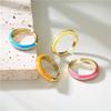 Australia y antigua fuente transfronteriza de moda europea y americana anillo de apertura geométrico simple de cobre micro-incrustado con circonita anillo colgante de 8 colores