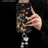 Pulseira Borboleta Colorida Adequada para Capa de Celular Apple 17 Outono e Inverno Iphone18Promax Pele de Ovelha 16 Novo Modelo Feminino 14
