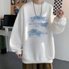 Suéter de Gola Redonda Masculino Larga Marca de Moda Roupas de Casal Primavera e Outono Roupas de Manga Longa 2021 Nova Jaqueta Casual Marca de Moda Masculina
