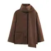 Para Exportación Europea y Americana Transfronteriza Ropa de Mujer Popular en Aliexpress Otoño Retro Versátil Bufanda Chaqueta de Lana