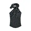 Vi Site Independente Aliexpress Roupas Femininas Moda Estilo Europeu e Americano Simples Gola Halter Estampa de Bolinhas Top Saia Calças