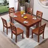 Mesa de Comedor Rectangular de Madera Maciza Estilo Chino Pequeña para Apartamento Uso en Casa Engrosada de Caucho Mesa de Comedor para Hotel Restaurante Moderna Simple