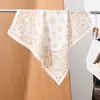 Pañuelo pequeño cuadrado de algodón y lino con estampado de espiga estilo "old money", pañuelo para la cabeza tipo terciopelo sedoso, chal protector solar para el cuello para mujer
