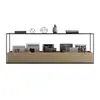 Mueble de TV Minimalista de Hierro Forjado Nórdico para Apartamento Pequeño Gabinete de Almacenamiento para Sala de Estar Estante Largo Estrecho para la Parte Trasera del Sofá Gabinete de Piso para la Entrada