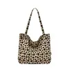Bolso de lona de nuevo diseño con lunares, estampado de leopardo, patrón floral negro, bolso de compras grande para mujer, bolso de mano con estampado en el hombro texturizado