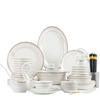 Conjunto de louças de cerâmica Jingdezhen Tigela de porcelana doméstica Prato Prato Tigela de porcelana estilo nórdico Prato de jantar Presente Tigela por atacado
