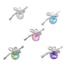 Novo Frasco de Perfume com Recorte de Laço Pingente Redondo de Strass Pingente DIY Pulseira Colar Brincos Acessórios de Liga