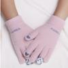Luvas Versáteis de Desenho Animado Estilo Coreano Novo, Luvas à Prova de Vento com Tela Sensível ao Toque para Mulheres, Luvas de Pelúcia Espessas Forradas com Lã Quente de Inverno para Estudantes