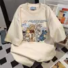 Camiseta de Manga Corta con Estampado de Dibujos Animados y Sentido del Humor de Diseño de Nicho 2026 Verano Nuevo Estilo Pareja Casual Holgado