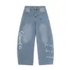 2026 Nueva Calidad Estampado Decorativo Sueltos para Hombre Color Sólido Casual Jeans Suministro al por Mayor 55