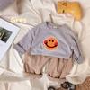 T-shirt de algodão puro manga comprida primavera infantil roupas infantis meninos e meninas bonito smiley top infantil camisa base simples primavera e outono