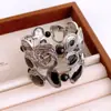Pulsera elástica plisada irregular con cuentas, Pulsera vintage retro con un diseño único, Joyería de nicho