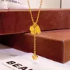 Collar de Calabaza de la Fortuna Dorado Latón Chapado Dorado Color Duradero que Conserva el Color Efecto Hielo Brillante para Mujer, Cadena Clavicular Versátil de Lujo Ligero con un Toque de Alta Gama