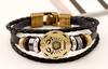 Accesorios populares transfronterizos 12 12 constelaciones pulsera retro para parejas Amazon una generación de joyería punk cuero