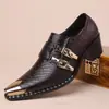 Zapatos de cuero para hombre para comercio exterior, punta fina, estilo británico, cuero genuino, zapatos de vestir formales, nuevo modelo 2019, sin cordones, zapatos de cuero casual de moda