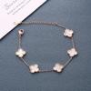 Versión coreana de personalidad simple pulsera de acero de titanio chapado en oro rosa de 18k trébol de cuatro hojas mujeres no se decoloran estudiante diseño nicho ins verde