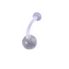 Haste acrílica macia transfronteiriça piercing de umbigo transparente fivela de umbigo invisível bola acrílica redonda cor da pele haste curva UV anel de umbigo