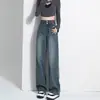 Jeans Rectos de Cintura Alta para Mujer Verano 2023 Nuevo Popular Sueltos con Caída Adelgazantes Estrechos Pierna Ancha Pantalones de Barrer