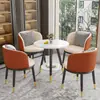 Conjunto de Mesa e Cadeiras de Lazer para Varanda da Moda, Mesa Redonda Simples de Camada Dupla para Recepção e Negociação, Uma Mesa e Duas Cadeiras, Conjunto de Três Peças para Receber Convidados