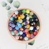 Cuentas Sueltas de Cerámica Jingdezhen Color Caramelo de 8 mm Esmalte de Color Material para Tejer Joyería DIY Pulsera Personalizada