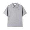 Camisa Polo Masculina Piquet de Algodão 230g Cor Lisa Marca da Moda Gola Lapela Simples Manga Curta Estilo Americano Paul Casual