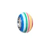 Cuentas de colores de agujero grande rayadas estilo Panjia cuentas de resina 8*14mm cuentas para pulsera diy una variedad de cuentas sueltas opcionales venta al por mayor
