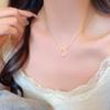 Colar com Pingente de Ferradura em U Dourado Feminino 2025 Novo Explosivo Corrente para Clavícula de Aço Titânio Acessórios de Luxo Leve Alto Padrão