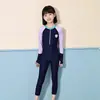 Traje de baño para Niñas Traje de baño de una pieza para Niñas 2026 Estilo Nuevo Niñas Tallas Medianas y Grandes de Manga Larga con Pantalones Largos