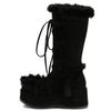 2026 Nuevo Modelo de Comercio Exterior Botas de Nieve Redondas con Cuña y Cordones con Piel, Botas Altas Góticas con Cordones y Tacón Grueso, Botas Largas Góticas de Suela Gruesa