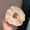 Goma para el pelo rizada con borde floral estilo coreano, de doble capa, plisada, accesorio para el pelo femenino, adorno para moño