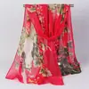 Lenço de Seda para Mulheres, Lenço Longo Fino de Gaze para Primavera e Outono, Lenço Pequeno Versátil, Decoração Estampada, Estilo Outono, Moderno e Versátil