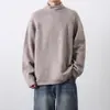 Suéter liso de cuello alto para hombre, nuevo top de punto de manga larga de otoño, suéter casual de capa base para hombre, ropa para hombre