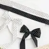 Rollo Pequeño de Cinta de Poliéster de Puntos de 2.5cm, Accesorios de Ropa Transfronterizos, Accesorio para el Cabello de un Solo Lado, Moño con Puntos, Caja de Regalo Hecha a Mano para Bricolaje