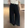 Calça Casual MMC Lyocell Wide-Leg Outono 2026 Versátil Linho Caimento Reta Longa Calça de Chão 63X25278