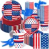 Mm167 Decoración de Fiesta del Día de la Independencia Americana Vajilla para 8 Personas Set de 4 Piezas Plato de Papel Servilleta de Papel Vaso de Papel
